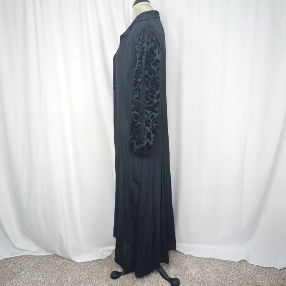 Vintage Sterling Maxi Dress Large Black Goth Kaftan - Picture 5 of 8